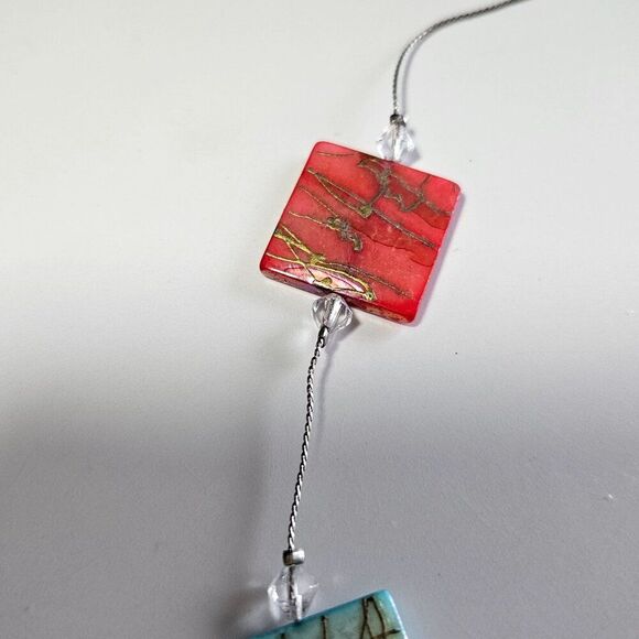 You & I silver tone colorful shell necklace - Picture 12 of 15